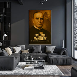 William McKinley Poster Vintage Presidential Portrait Print Analog Film Aesthetic Wall Art Historical USA