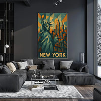 Cubist New York Poster Museum Quality Cityscape Office