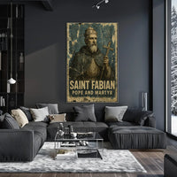 Saint Fabian Vintage Religious Art Poster - Cultural or Heritage Poster