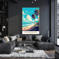 Cocoa Beach Sunlit Vintage Travel Poster