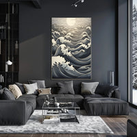 Ocean Waves At Sunset Poster PosterGoat