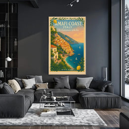 Amalfi Coast Coordinates Travel Poster