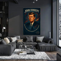John F. Kennedy Patriotic Leadership Vintage Poster