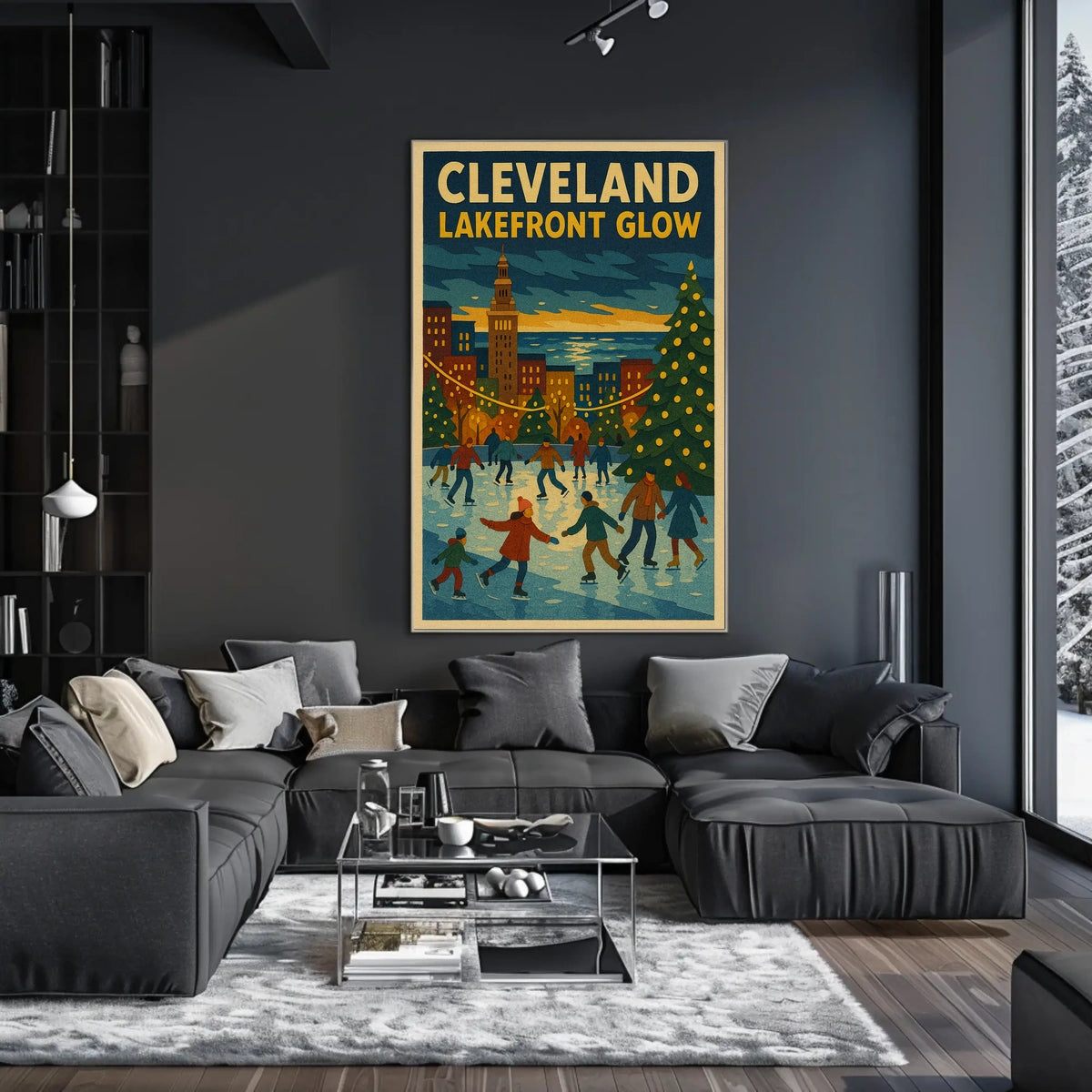 Cleveland Lakefront Glow Poster