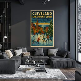 Cleveland Lakefront Glow Poster