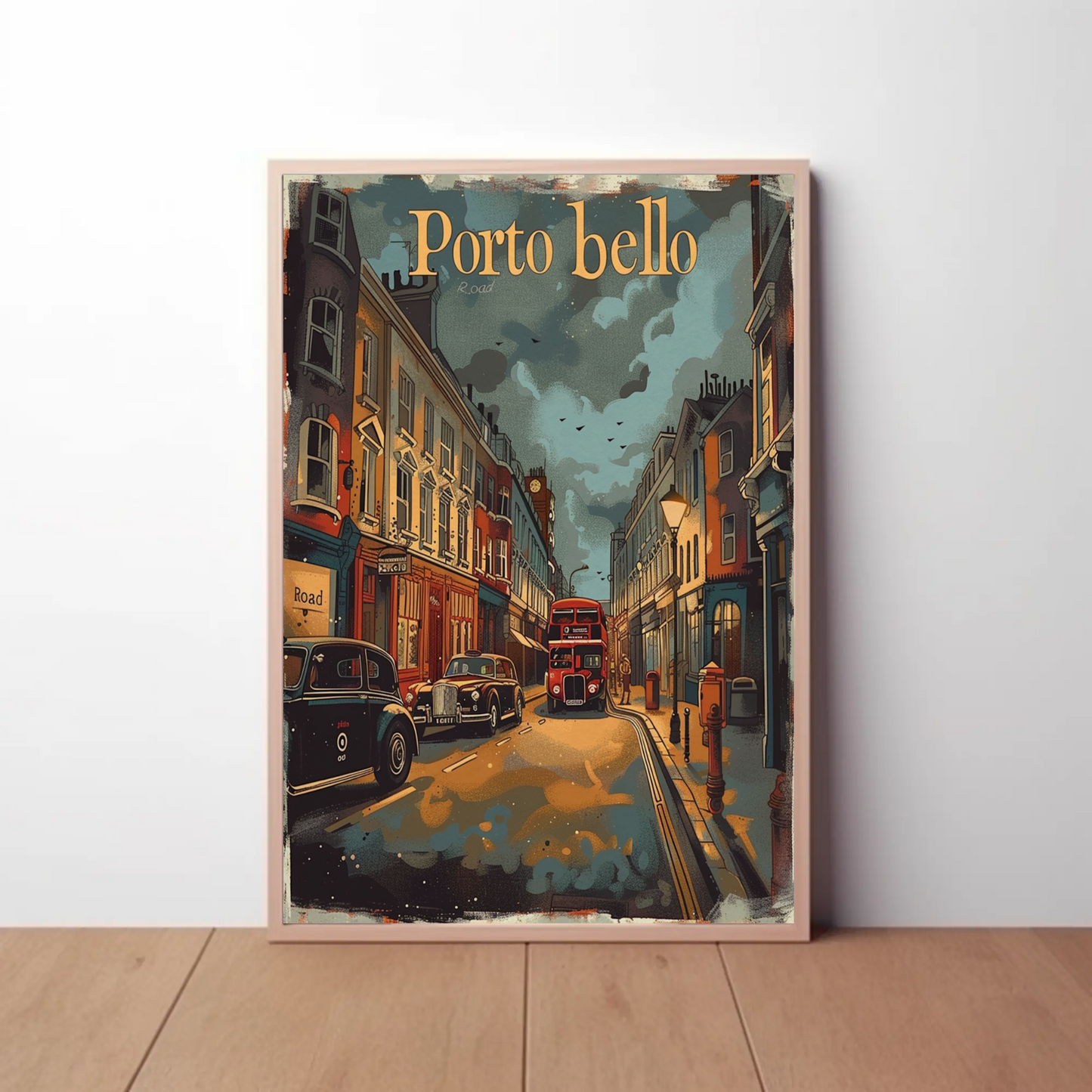Portobello Road London Vintage Street Travel Poster