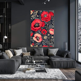 Elegant Red Poppies Artwork, Abstract or Artistic Poster