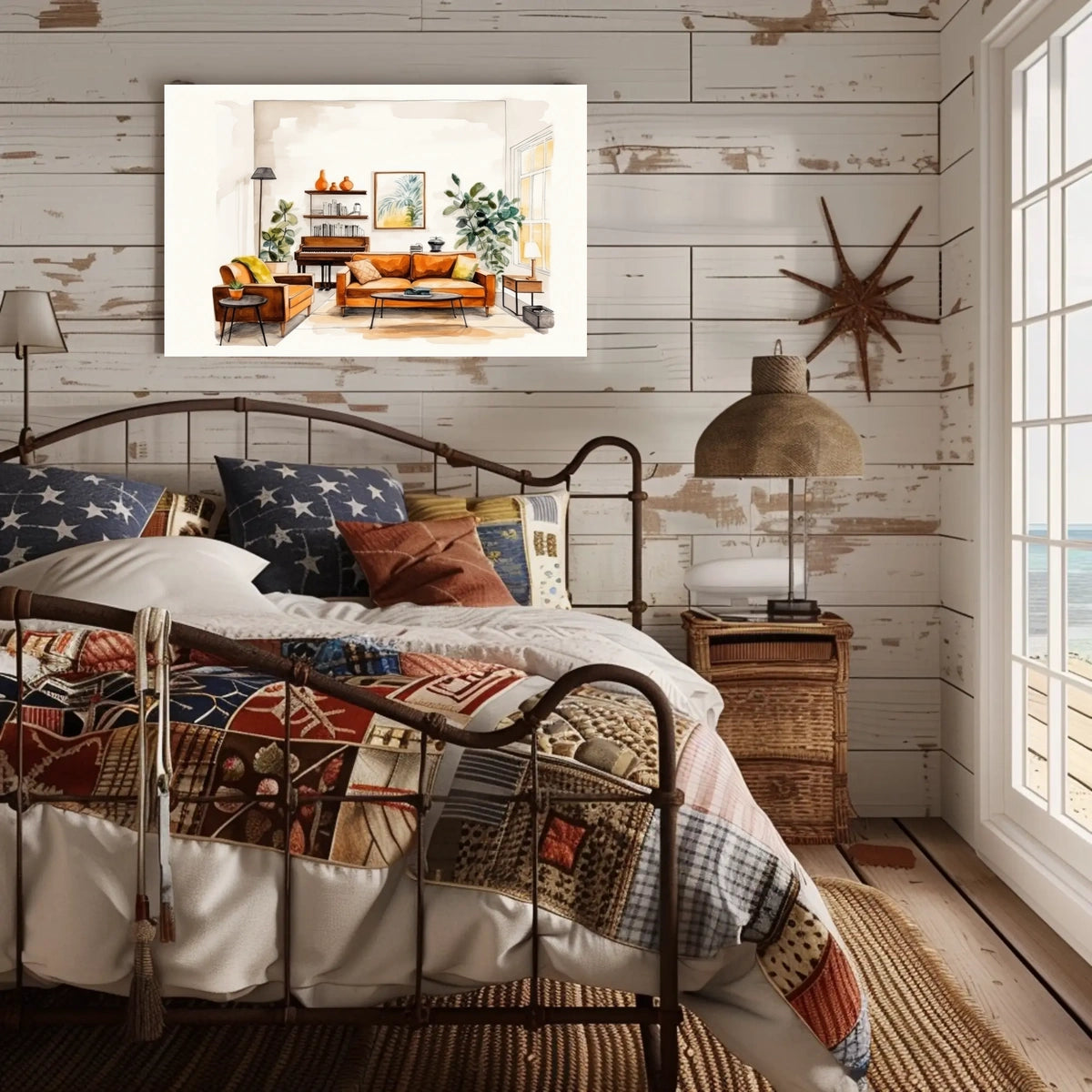Cozy Living Room Illustration Poster