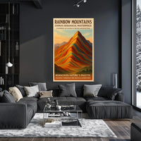 Rainbow Mountains ChinaS Geological Poster