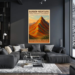 Rainbow Mountains ChinaS Geological Poster
