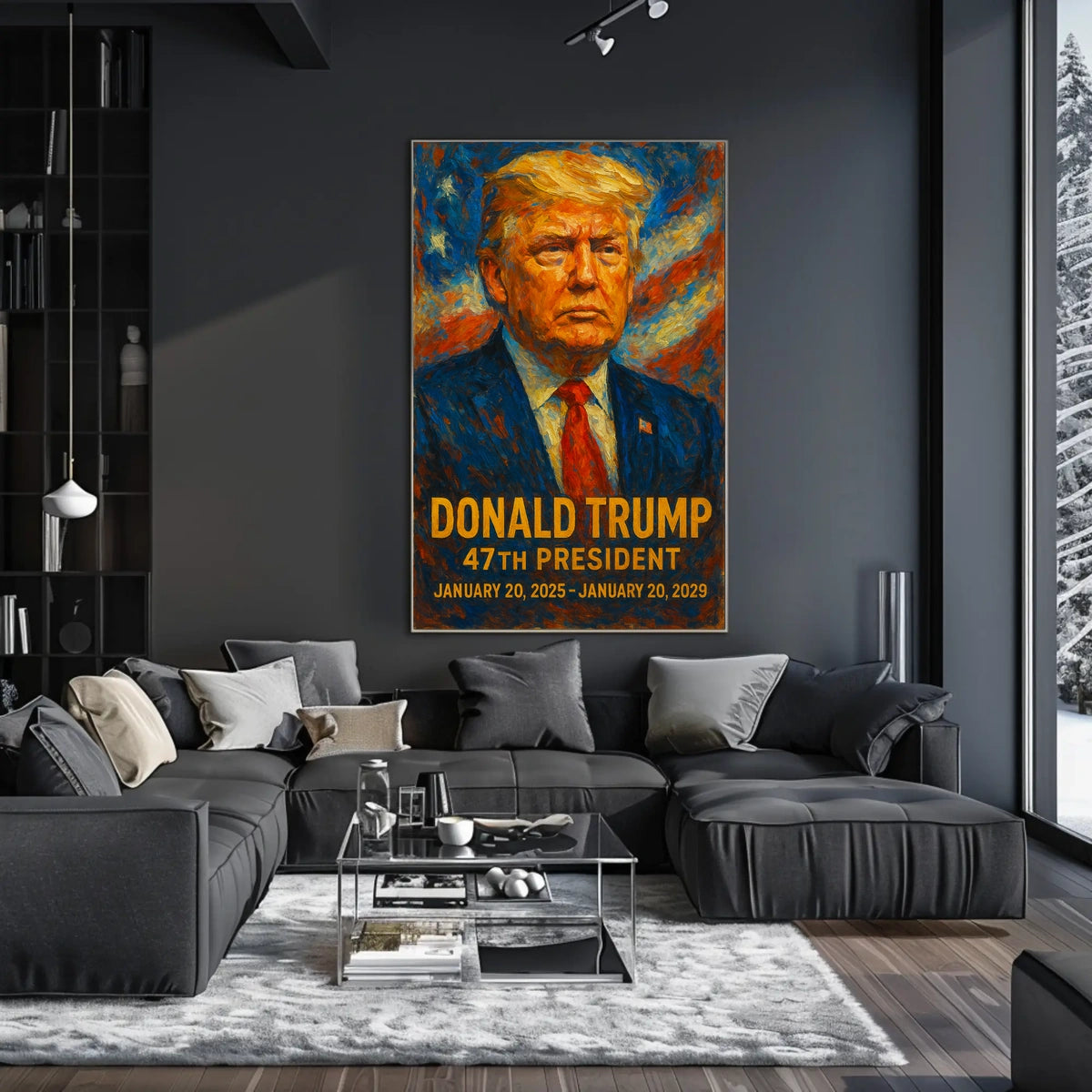 Trump Blaze Determination Expressionism Poster