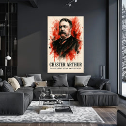 Chester Arthur Watercolor Portrait Historical-Presidential Poster