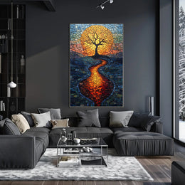 Mosaic Tree of Serenity Art in Artistic Poster