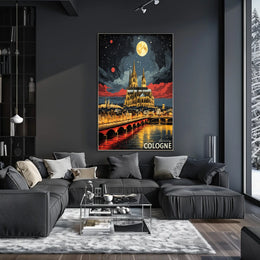 Cologne at Night Poster