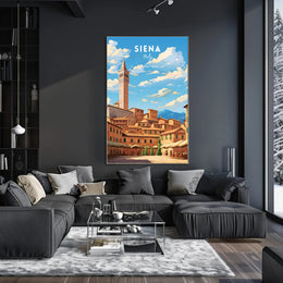Siena Cityscape Art: Explore Tuscan Charm with Travel Poster