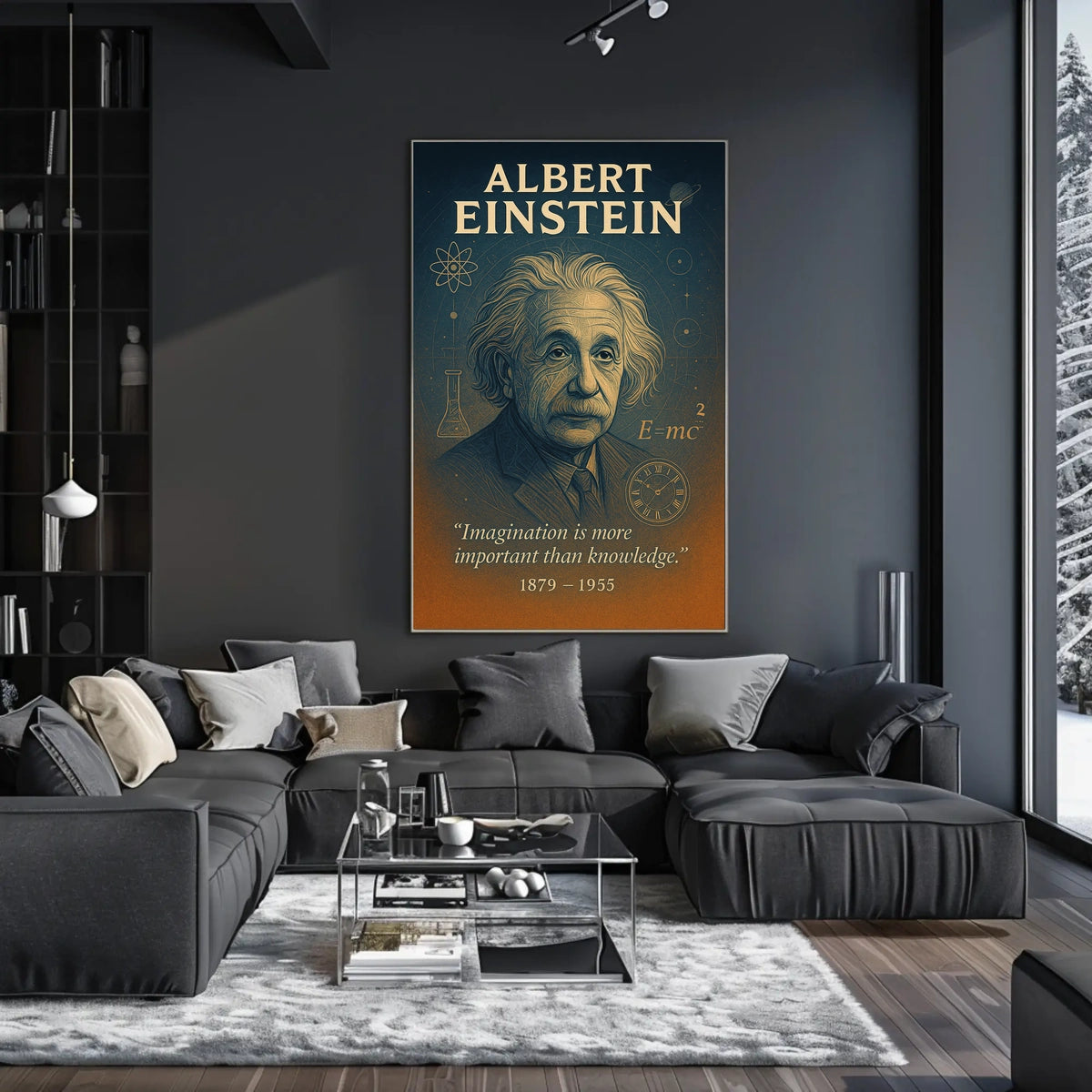 Albert Einstein Vintage Science Poster with Inspirational Quote
