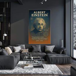 Albert Einstein Vintage Science Poster with Inspirational Quote