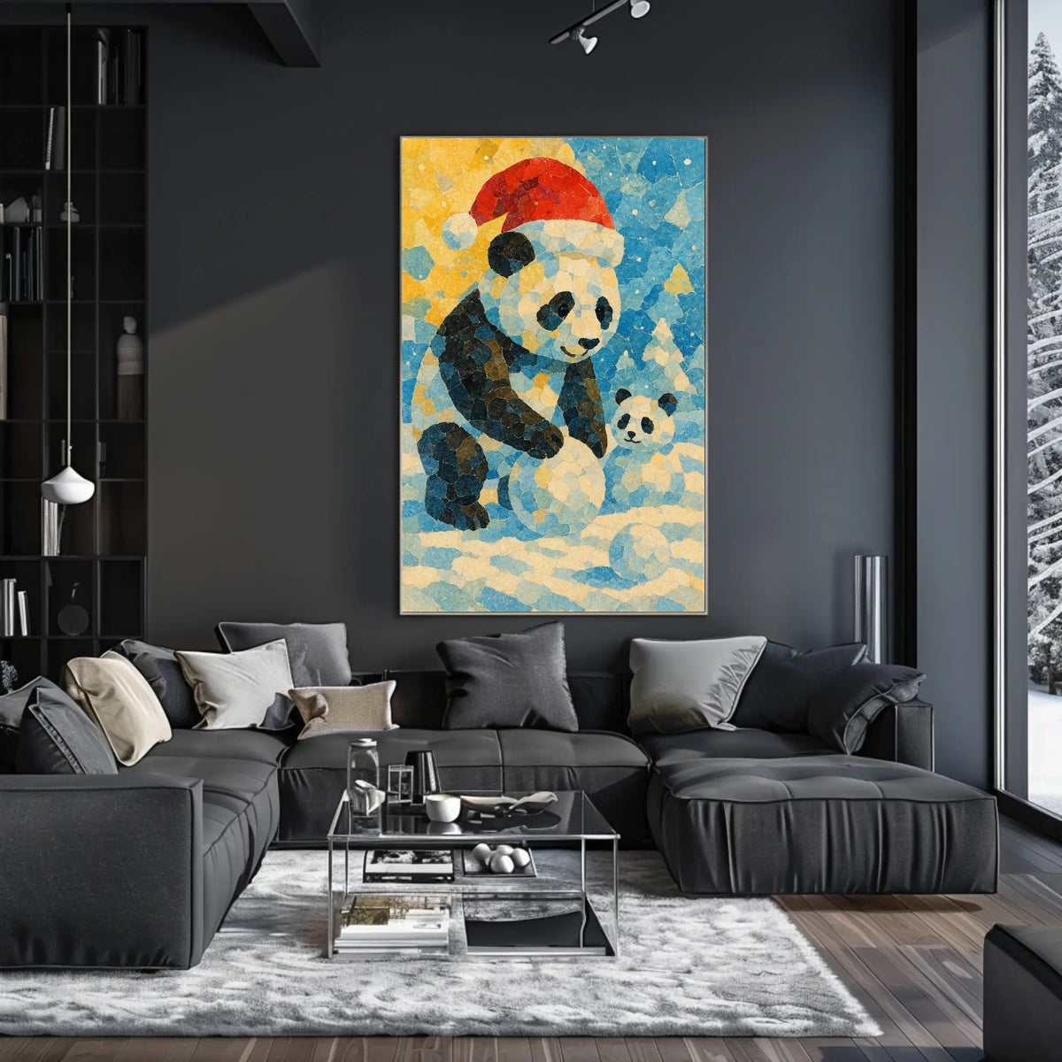 Festive Panda Winter Wonderland Poster