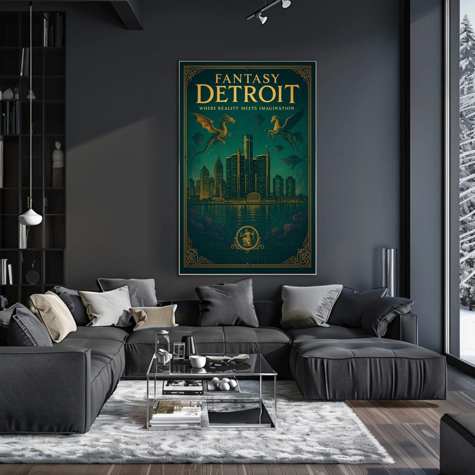 Fantasy Detroit Poster PosterGoat
