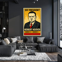 Herbert Hoover 31st President of the United States Inked Comic Style Poster