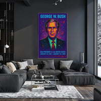George W. Bush Neon Art Historical or Presidential Poster