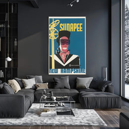 Vintage Sunapee Skiing Travel Poster PosterGoat
