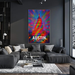 Austin, Texas Vibrant Capitol Poster