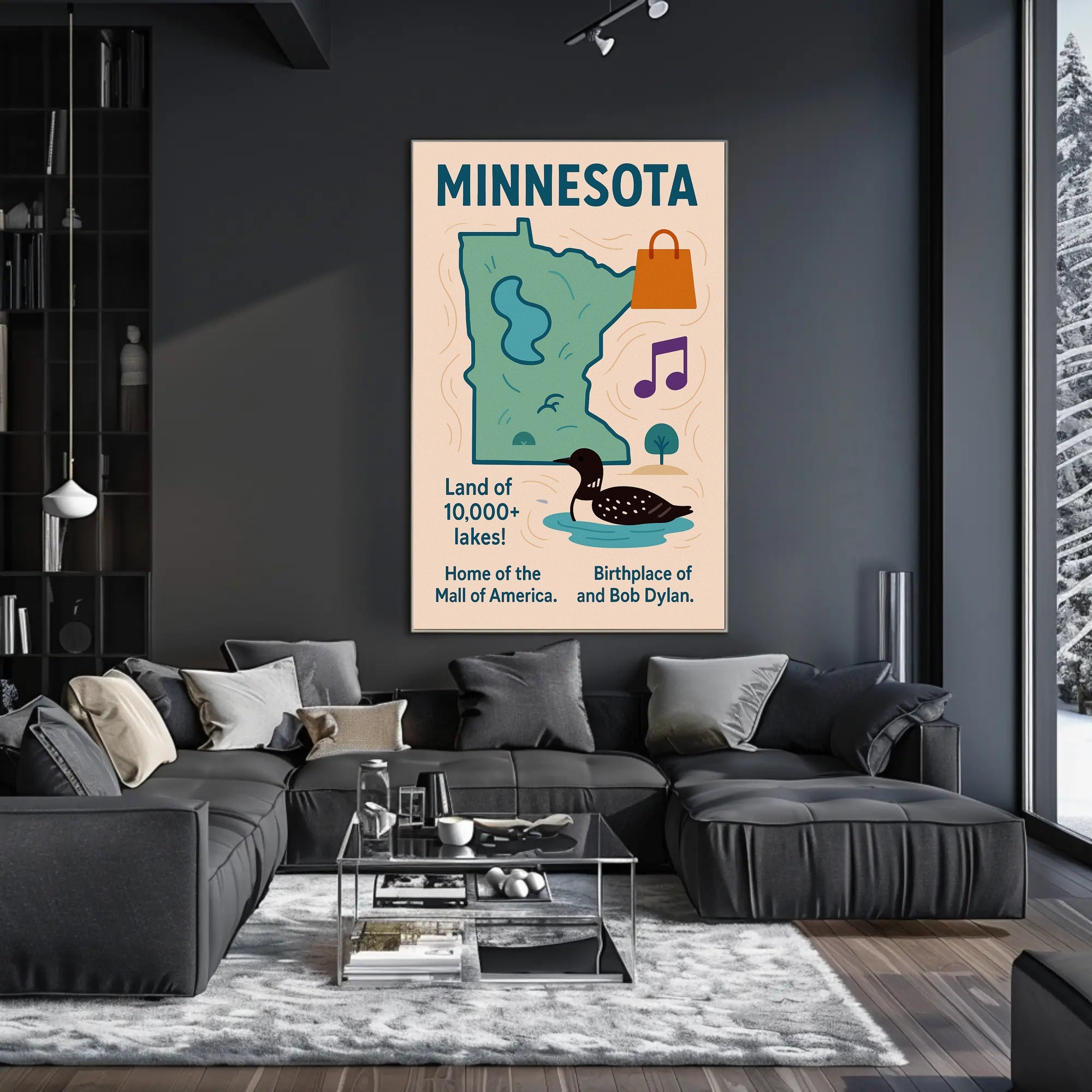 Minnesota Land of 10,000 Lakes Poster