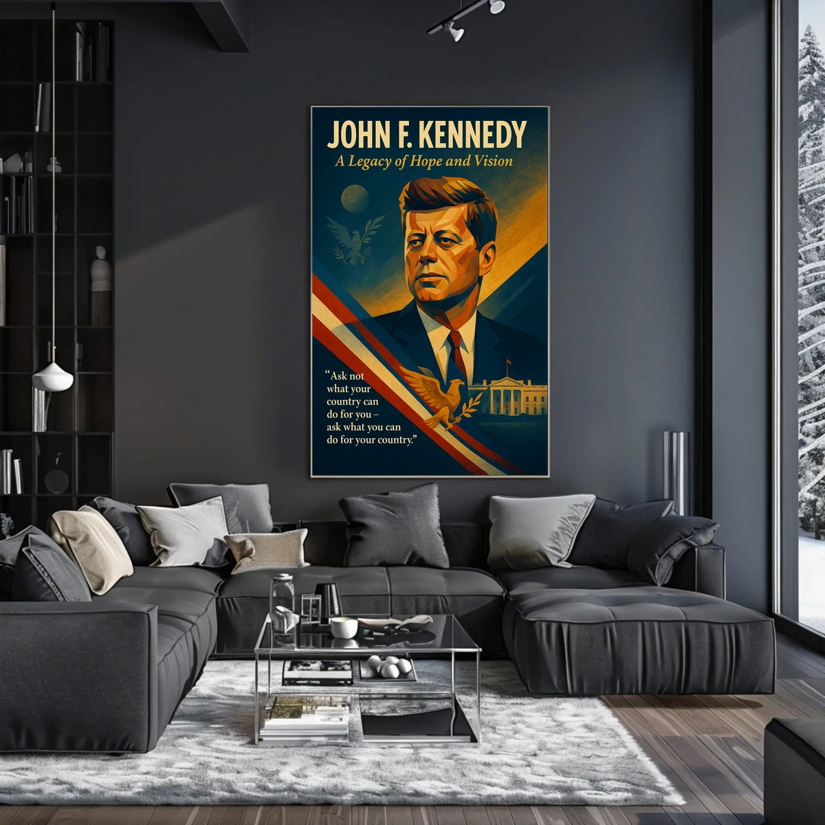 John F. Kennedy Patriotic Vintage Art Poster