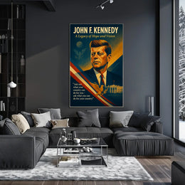 John F. Kennedy Patriotic Vintage Art Poster