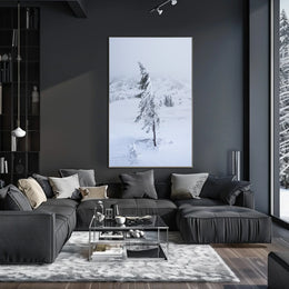 Solitary Snow-Covered Tree Poster