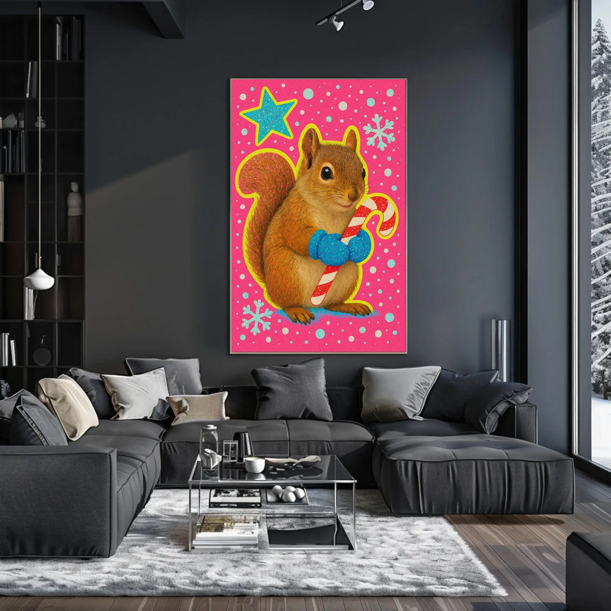 Festive Squirrel Delight Poster