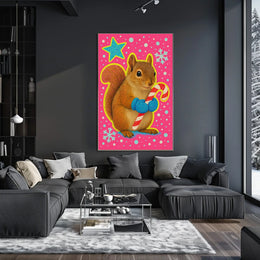 Festive Squirrel Delight Poster
