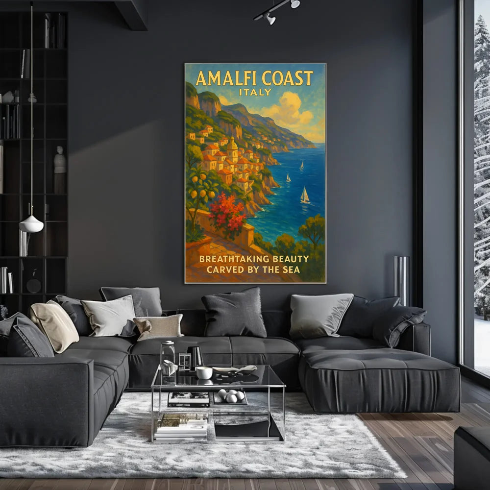 Breathtaking Coastal Beauty Carved by the Sea Poster