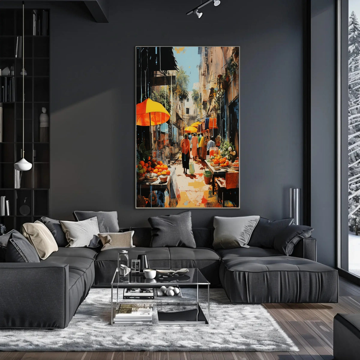 Street Market in Old Town Charm Travel Poster
