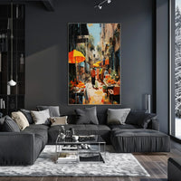 Street Market in Old Town Charm Travel Poster