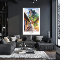 Guatapé Village Watercolor Travel Poster PosterGoat