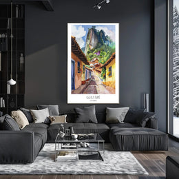 Guatapé Village Watercolor Travel Poster PosterGoat