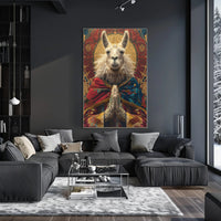 Majestic Llama in Spiritual Pose Fantasy or Mythology Poster PosterGoat