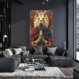 Majestic Llama in Spiritual Pose Fantasy or Mythology Poster PosterGoat