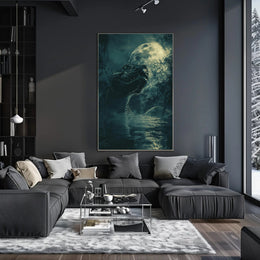 Giant Serpent in Moonlit Jungle Fantasy or Mythology Poster PosterGoat