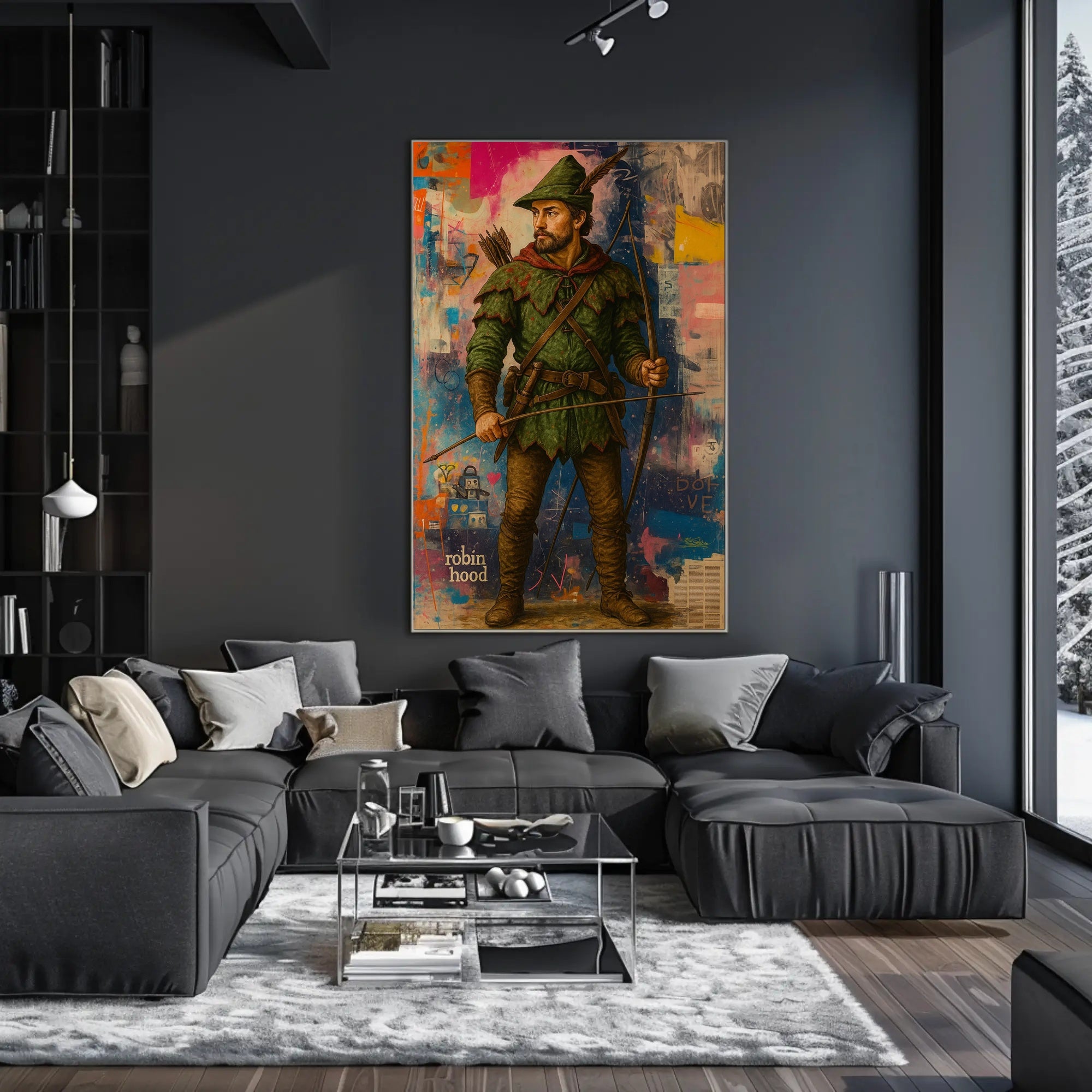 Robin Hood Meets Abstract Urban Pop Culture Poster