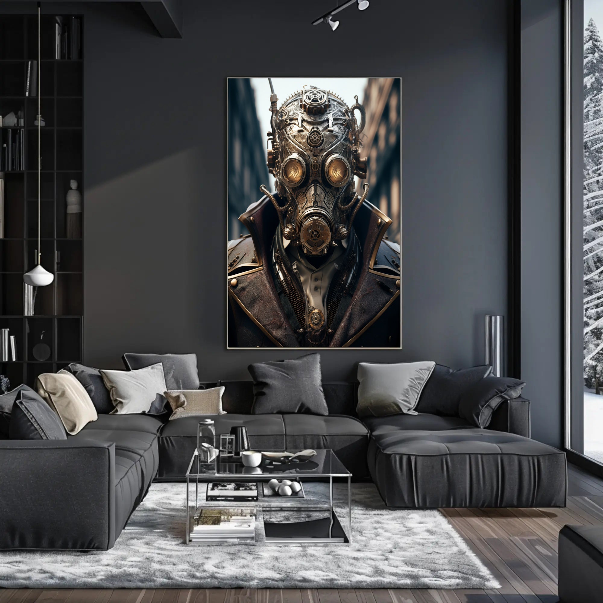 Steampunk Fusion: Victorian Futuristic Sci-Fi Poster