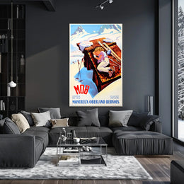 Montreux-Oberland Bernois Swiss Skiing Poster