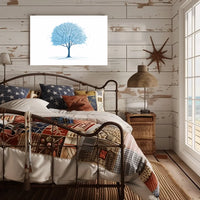 Tranquil Blue Tree Minimalist Art Print