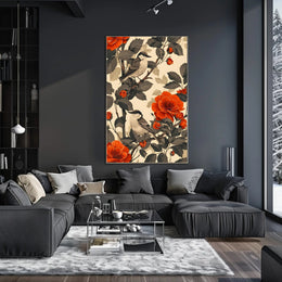 Birds and Blooms: Tranquil Nature-Inspired Animal Poster