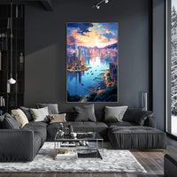 Cityscape At Dusk Poster