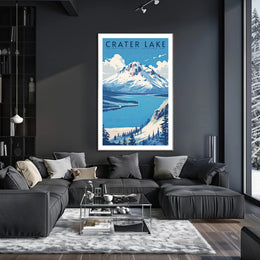 Crater Lake National Park Travel Poster Scenic Print