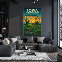 HEARTLAND HARMONY: CELEBRATE IOWA VINTAGE STYLE CULTURAL POSTER