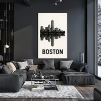 Boston Skyline Reflection Poster